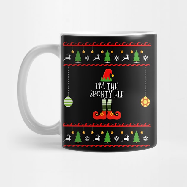 I'm The Sporty Elf Matching Family Ugly Christmas Style Design by amitsurti